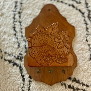 Vintage Strawberry Motif Letter Holder & Hooks